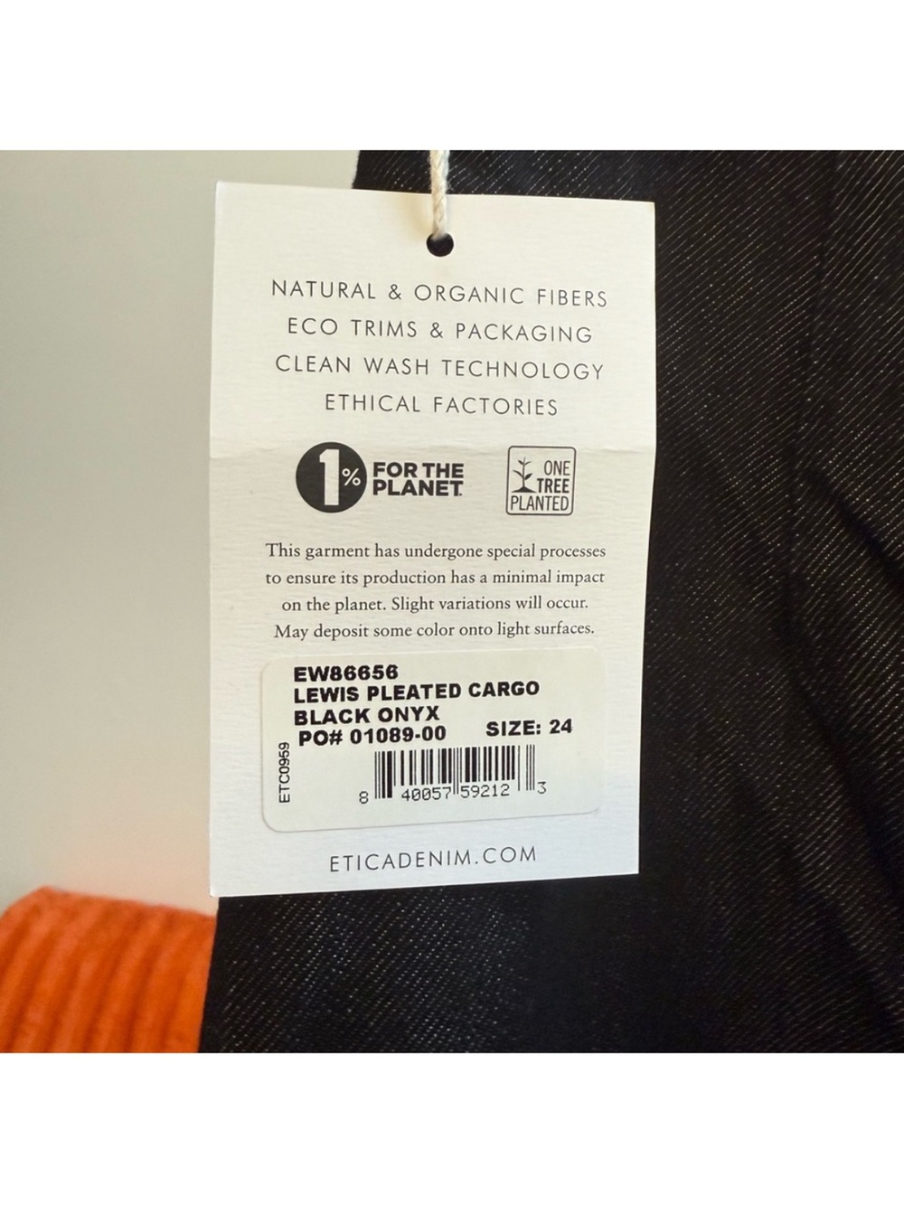 ❣️🆕ÉTICA Lewis High Waist Pleated Ankle Cargo Jeans in Black Onyx $268 MSRP❣️ - Picture 7 of 11